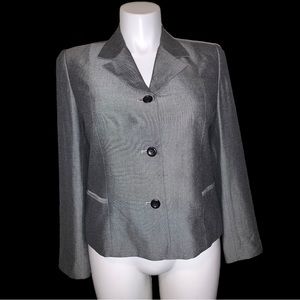 Petite Sophisticate Grey Blazer Jacket, Size 14
